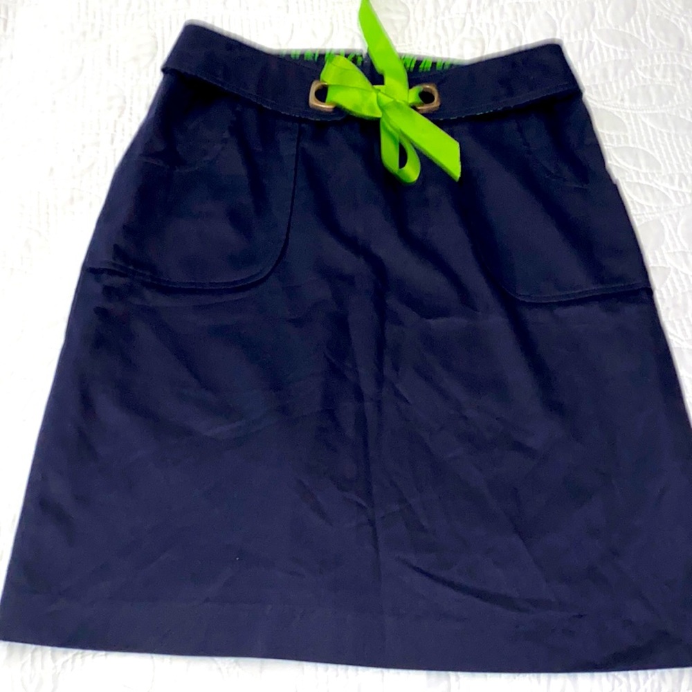 Milly, Navy Pencil Skirt with tie and front pockets Size 8